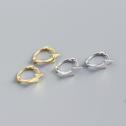 Minimalistische 925 Sterling Silber Blitzcreolen