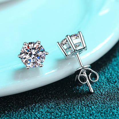925 Sterling Silber Moissanite Diamant Ohrstecker