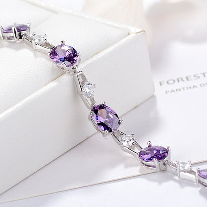 925 Sterling Silber Lila DNA Diamantarmband