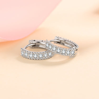 925 Sterling Silber Diamantbesetzte Creolen