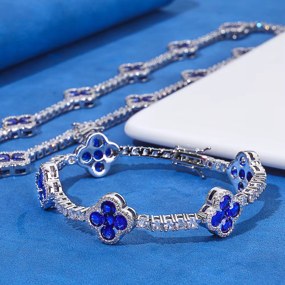 Azure Bloom Tennis Armband