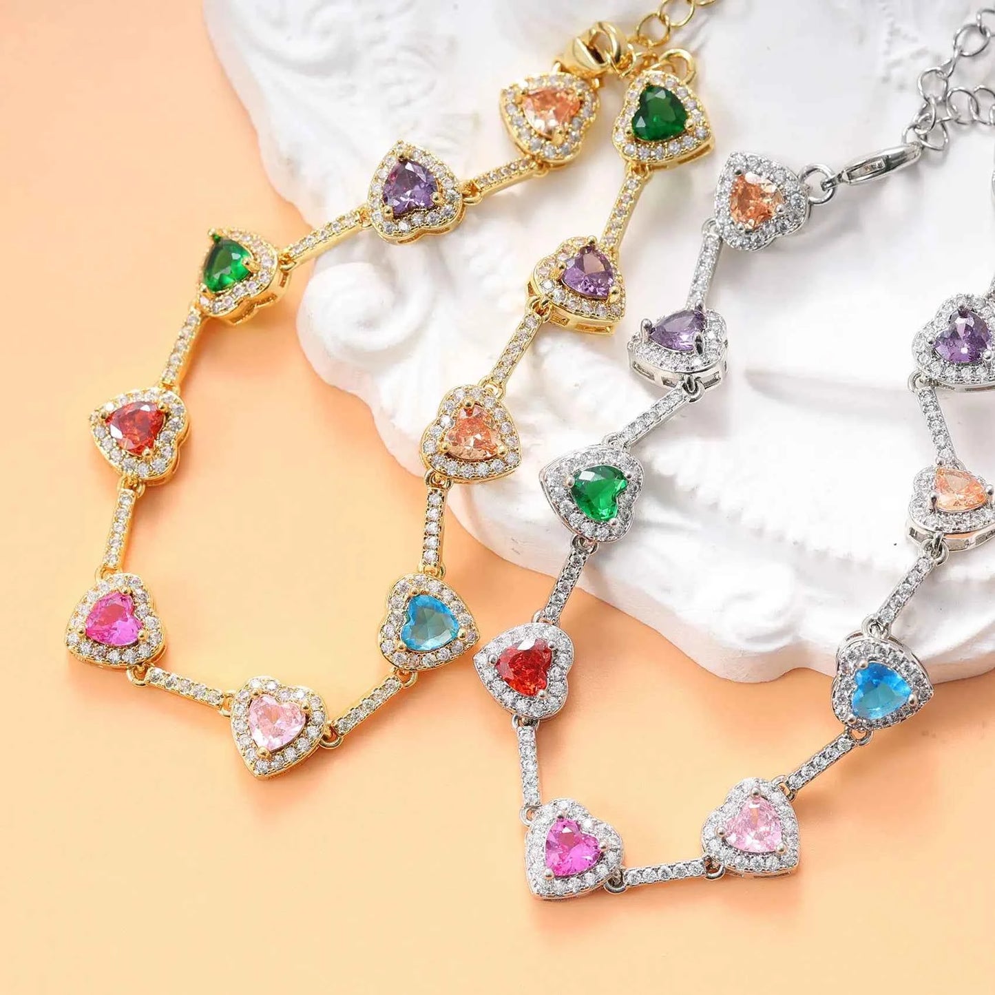 Amora Heart Tennis Kette