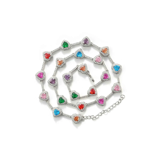 Amora Heart Tennis Necklace