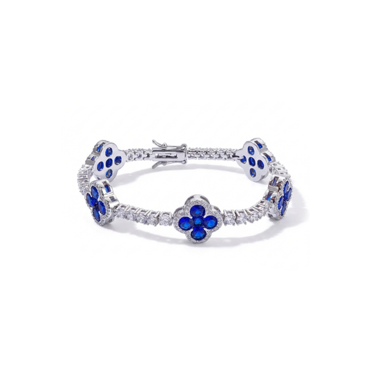 Azure Bloom Tennis Bracelet