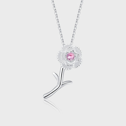 925 Sterling Silber Rosa Rosenkette