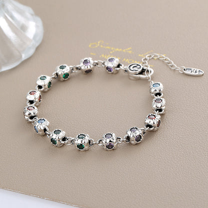 925 Sterling Silber Bunte Diamanten Armband
