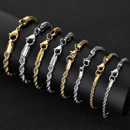 Edelstahl Twisted Rope Silber/Gold