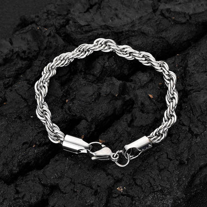 Edelstahl Twisted Rope Silber/Gold