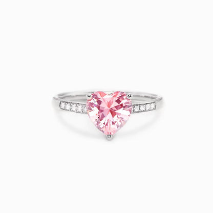 925 Sterling Silber Pinker Herzring