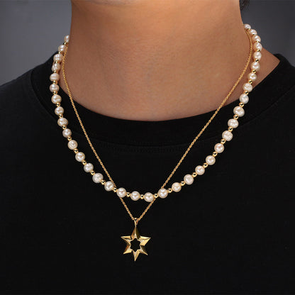 14K Gold Beschichtete Sterling Silber Süßwasser Perlenkette mit Goldakzenten
