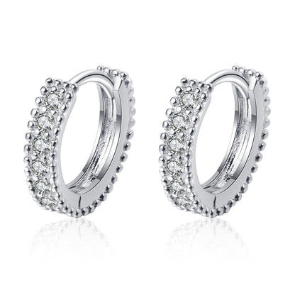 925 Sterling Silber Diamantbesetzte Creolen