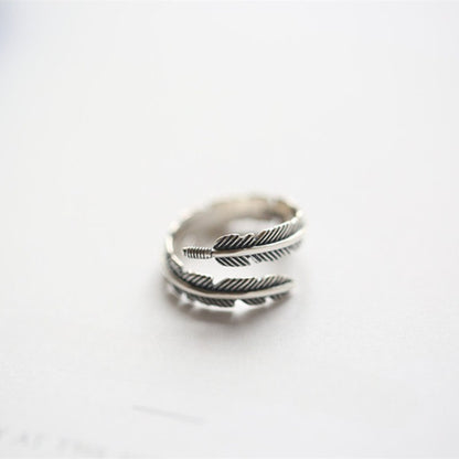 925 Sterling Silber Feder Ring