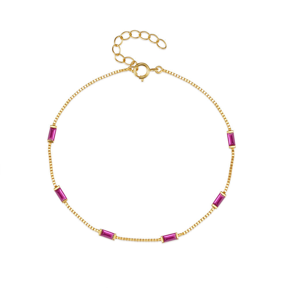 Zierliches 925 Sterling Silber Kristallarmband