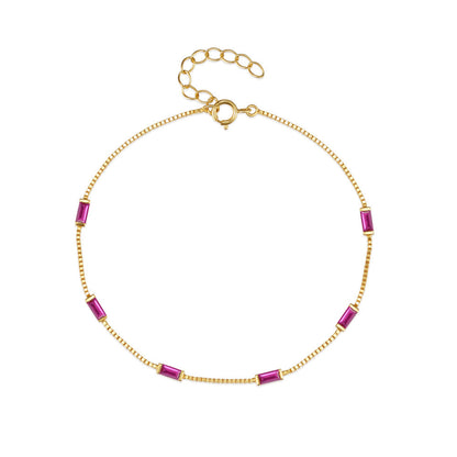 Zierliches 925 Sterling Silber Kristallarmband