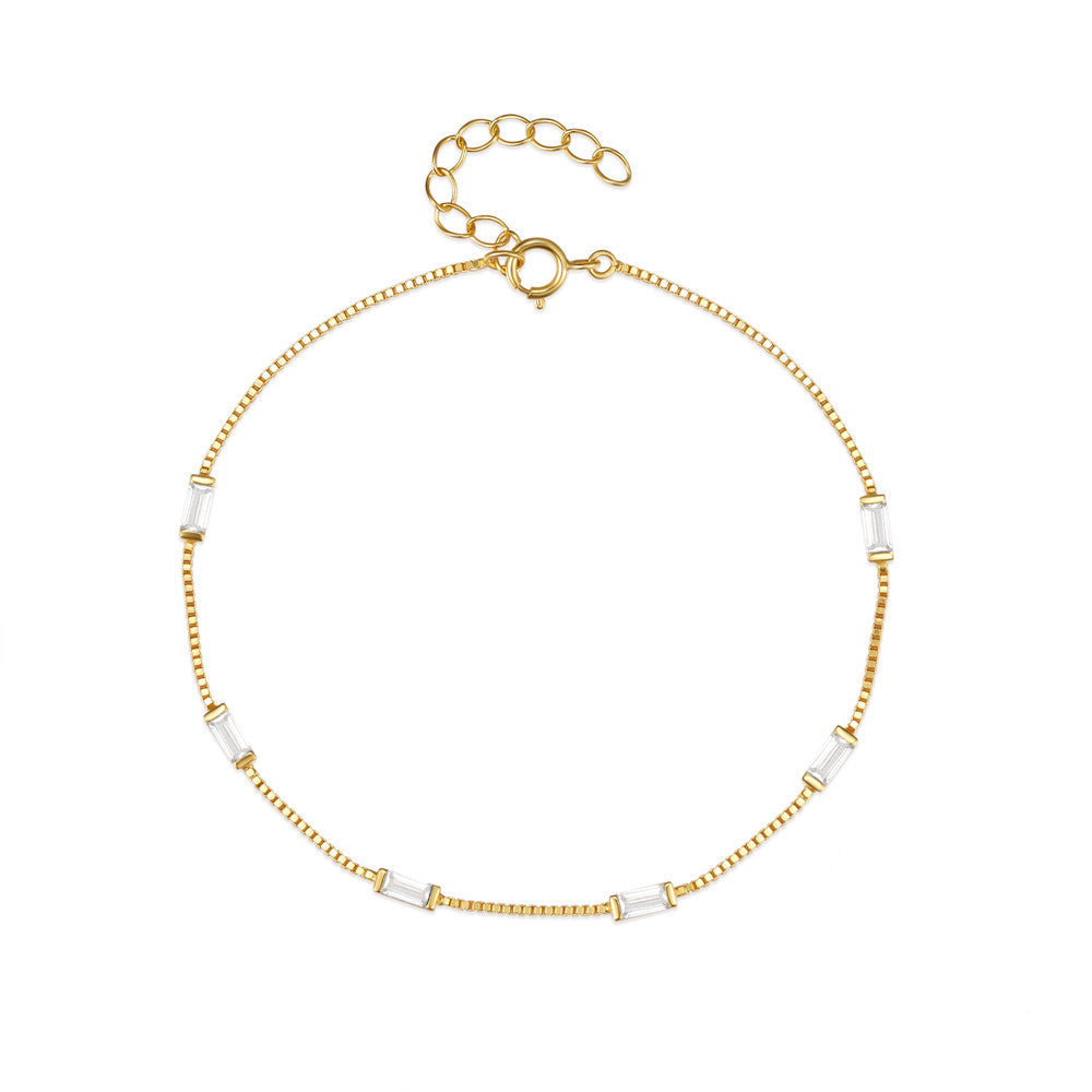 Zierliches 925 Sterling Silber Kristallarmband
