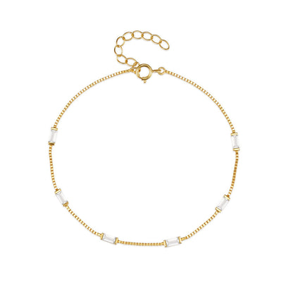 Zierliches 925 Sterling Silber Kristallarmband