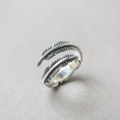 925 Sterling Silber Feder Ring
