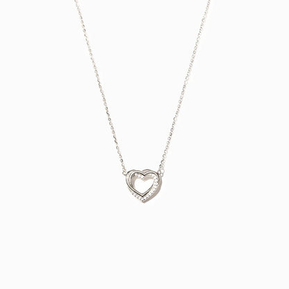 925 Sterling Silber Doppelherzkette